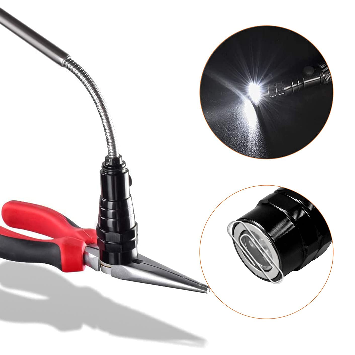 KUCHEY Magnetic Flashlight Fathers Day Dad Gifts for Men, Stocking Stuffers for Men Adults, Pickup Tool Cool Extendable Magnet Telescoping Gadgets Easter Birthday for Him Handyman