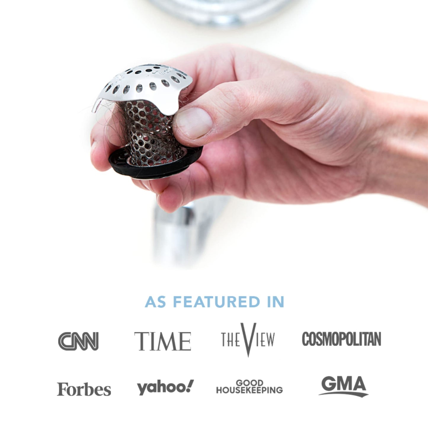 TubShroom Ultra Revolutionary Bath Tub Drain Protector Hair Catcher/Strainer/Snare, Stainless Steel, Stainless Combo