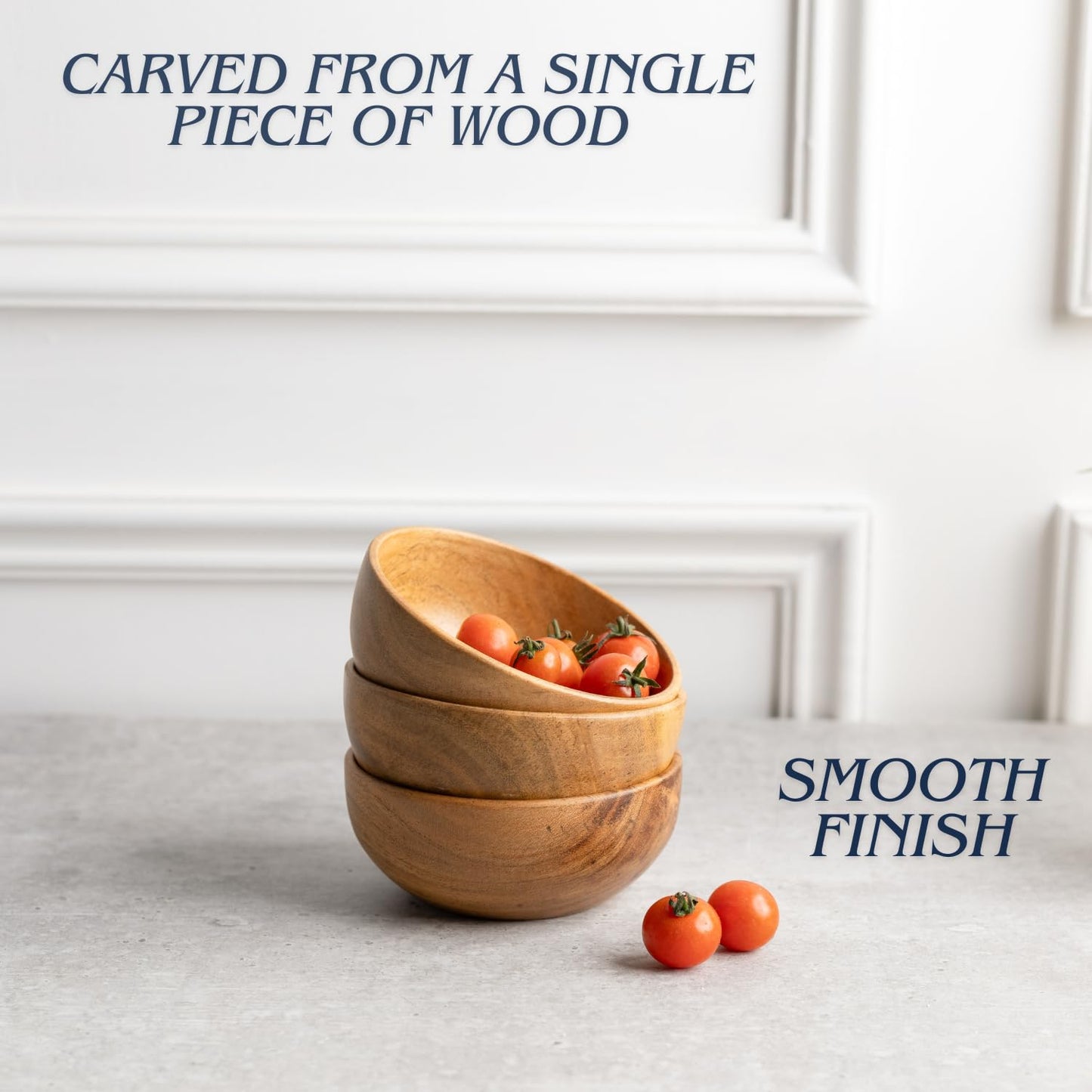 Set of 6 small acacia wood dessert bowls 4.2 * 2 inches | 8 oz capacity | Charcuterie accessories | use for dipping, condiments, nuts, ice cream, snacks, sauce, dips