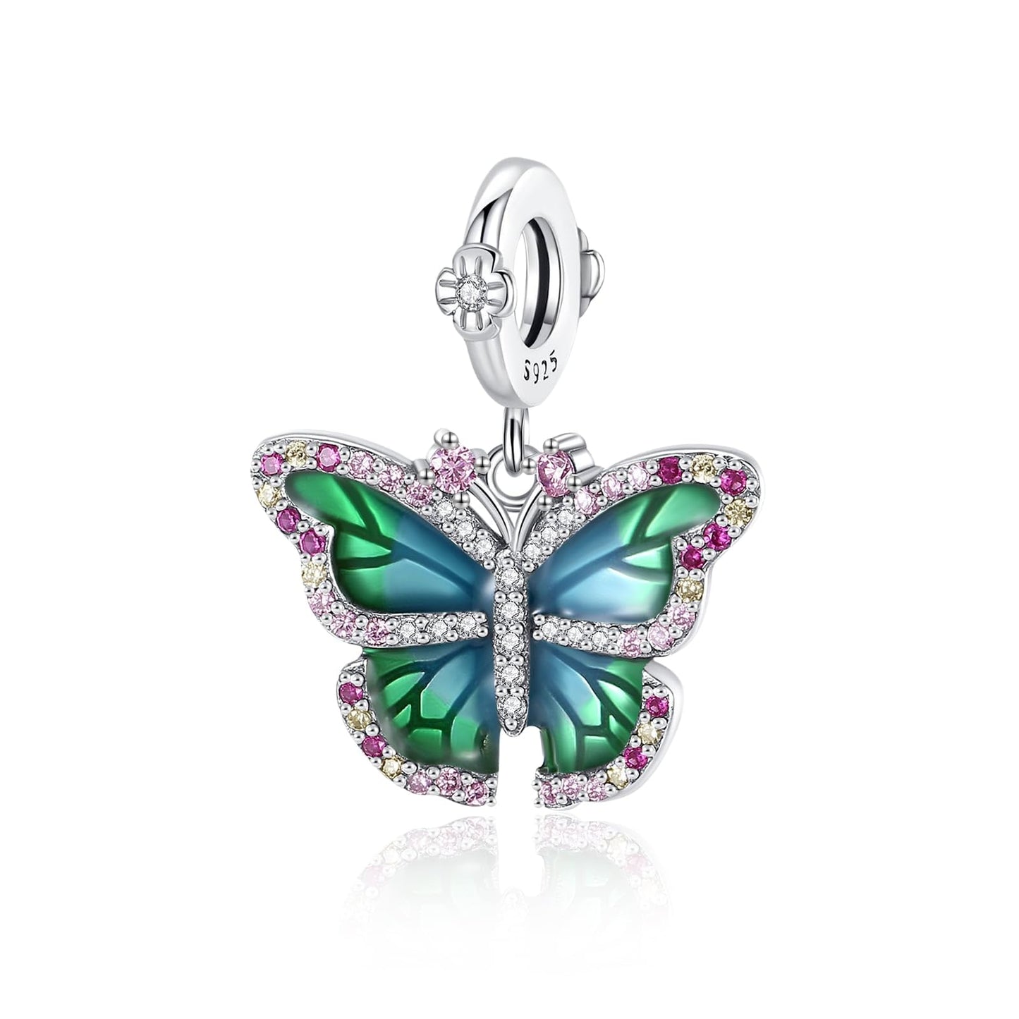 Alstade Spring Butterfly Charm 925 Sterling Silver Charms fits Bracelets and Necklace Pendant Bead Charms Jewelry Present for Women Family Friends