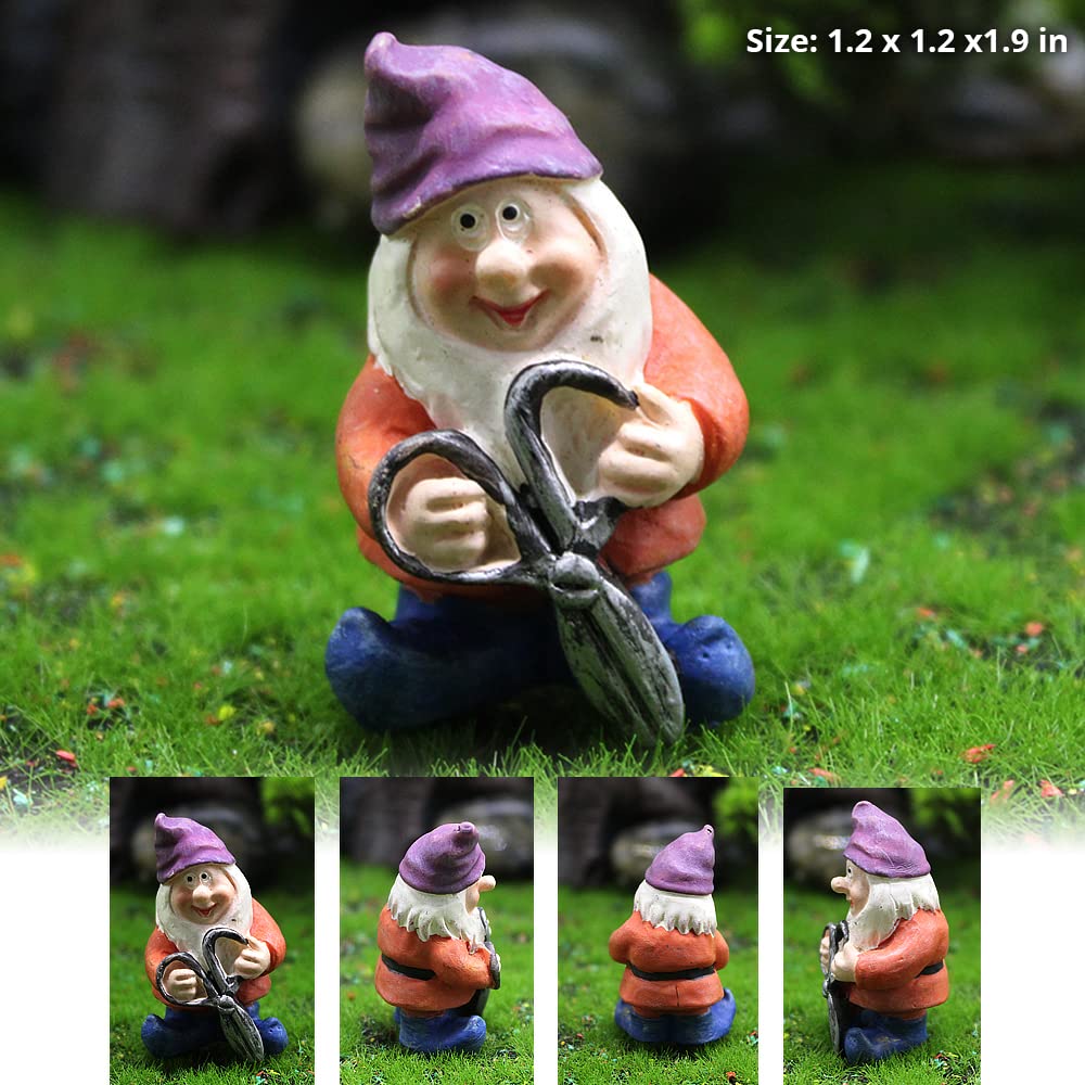 PEATOP Fairy Garden Accessories, Garden Gnome Figurines Set of 7, Miniature Gnome Figurines for Plant Pots Decor, Home Decoration, Fairy Garden