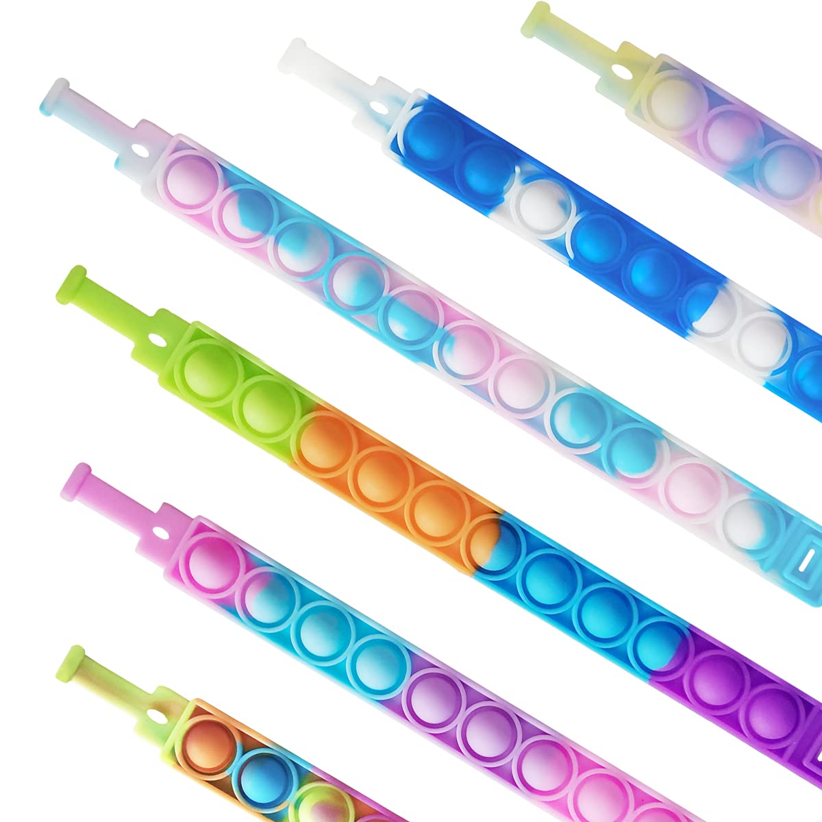 120 Pcs Pop Bracelet Bubble Fidget Sensory Toys for Party Favors, Pop Keychain Bulk for Classroom Prizes, Easter Egg Basket Stuffers Christmas Valentine Gifts for Kids Students
