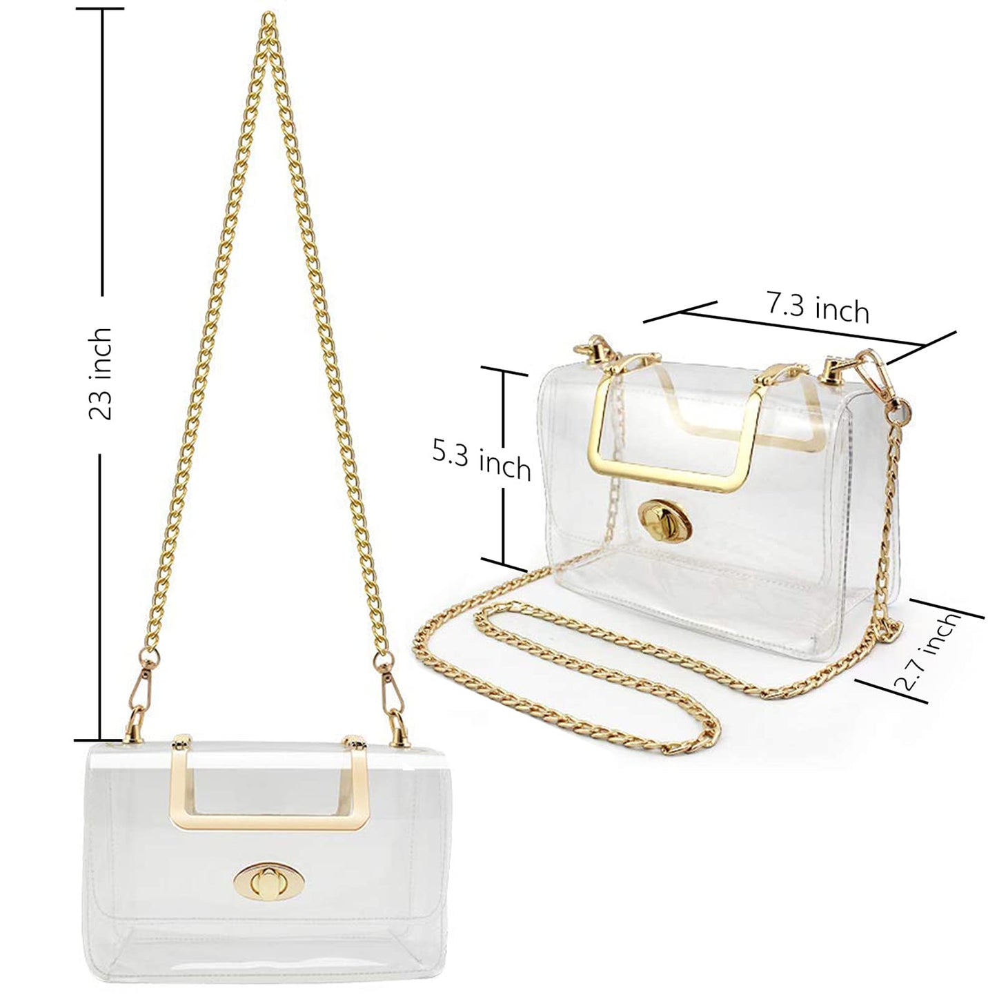 MOETYANG Clear Purse Stadium Approved for Women, Small Clear Crossbody Bag Fashion, Cute See Through Clutch Mini Shoulder Bag