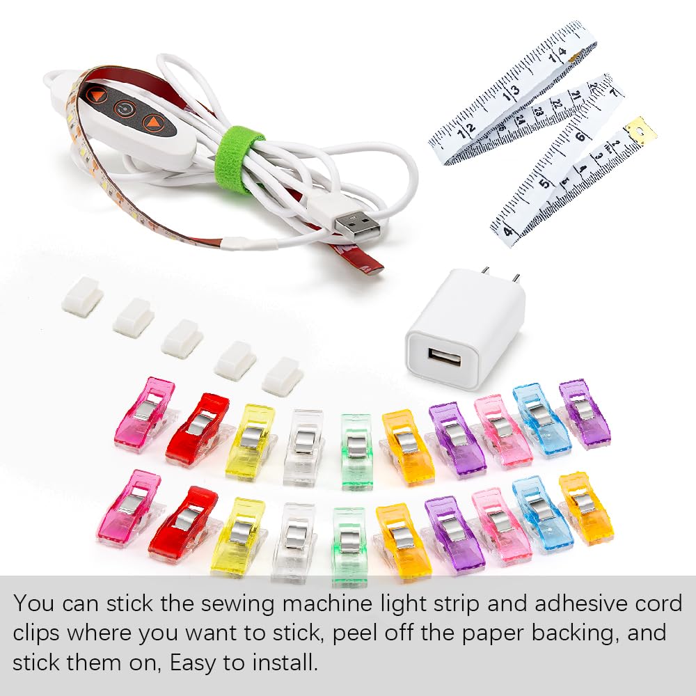 Sewing Machine Light Strip Sewing Machine Lights LED Strip LED Sewing Machine Light Strip, Adhesive LED Sewing Light Strip Multi Level Dimmable Decorative Light Strip, Suitable for Sewing Machines