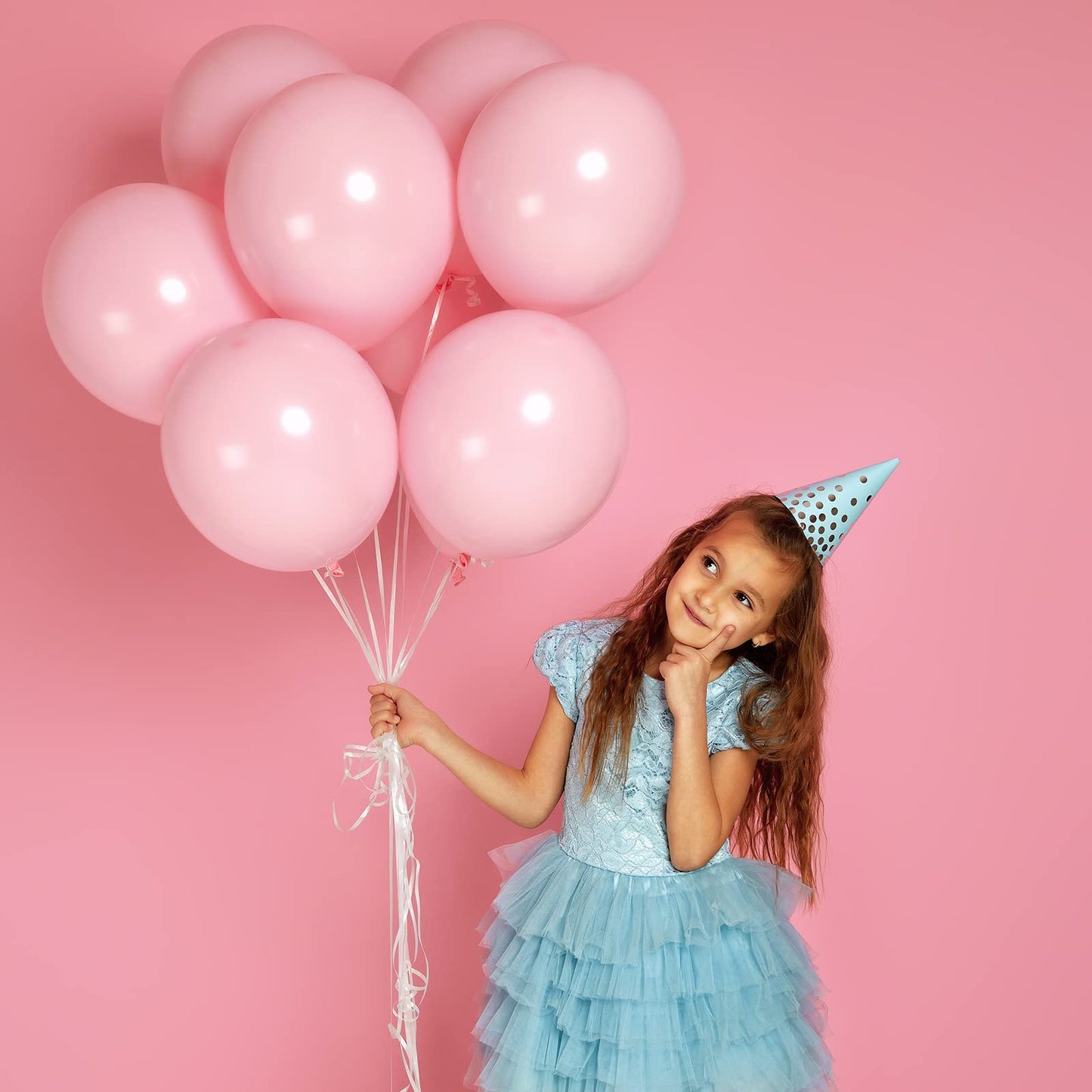 RUBFAC Pink Balloons 129pcs Pastel Pink Balloons Different Sizes 18 12 10 5 Inch Light Pink Balloons for Valentine's Day Birthday Wedding Anniversary Baby Shower Garland Arch Party Decoration