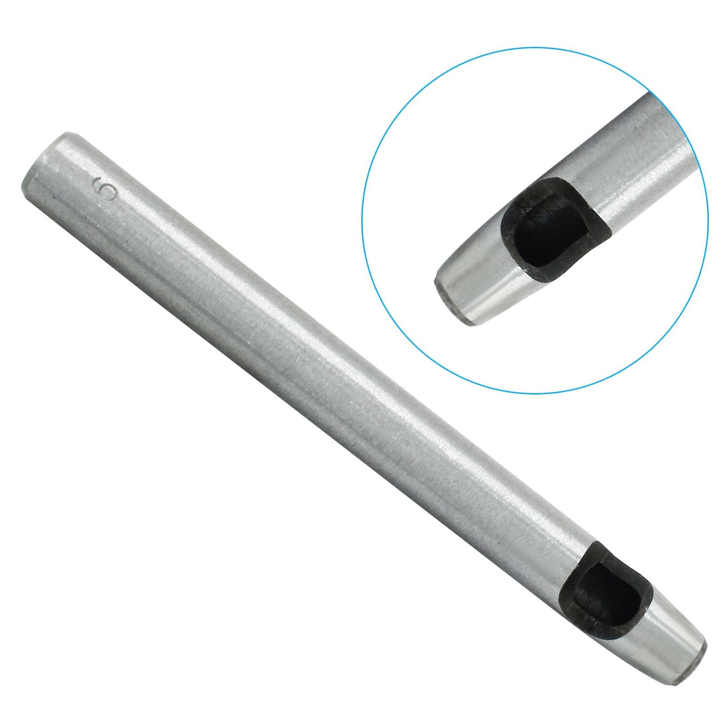 Litoexpe Eyelet Hole Punch Die Tool, 6mm Grommet Setter Hollow Punch (Includes Base & Ram) for Leather Craft Clothing Handbag Fabric Curtain DIY