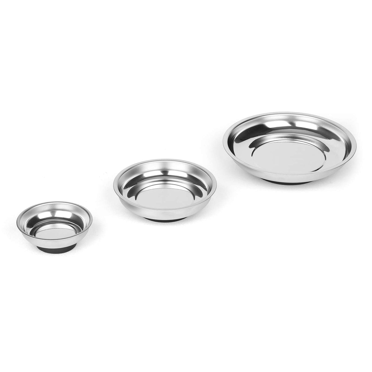 Mayouko 3-Piece Round Magnetic Trays Set, 3" 4" 6", Trays Tool Holder for Screws and Tools