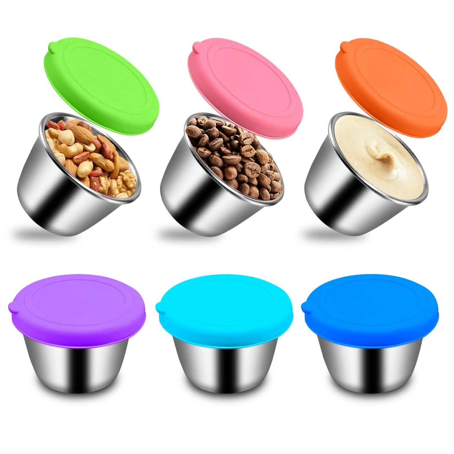 10PCS Food Storage Bags Silicone, Leakproof Reusable Storage Bags, Reusable Snack Bags Silicone for Home Food Storage, Kids School Lunch,Picnic and Travel (Salad Dressing Container)