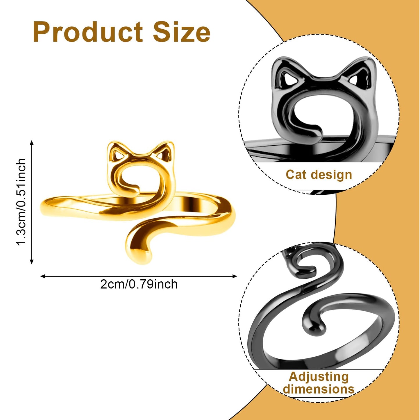 Knitting Crochet Loop Ring for Fingers Metal Open Yarn Guide Crochet Rings Adjustable Braided Faster Knitting Thimbles Holders Accessories (2Black,2Gold)