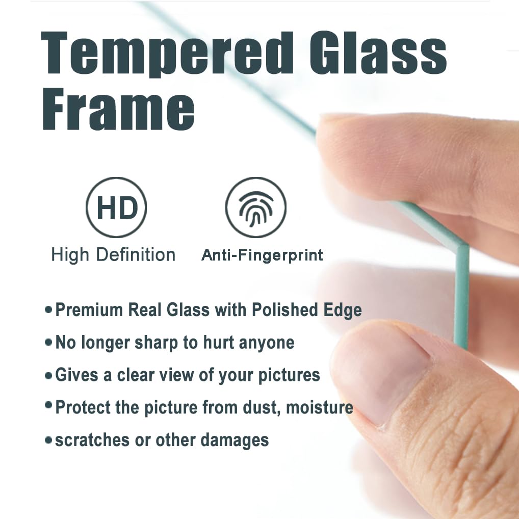 TKYGU 5x7 Natural picture frame with mat 4x6 set of 4, Modern Style Wood Composite frames-Tempered Glass Table or wall-horizontal or vertical frames best gift home decor