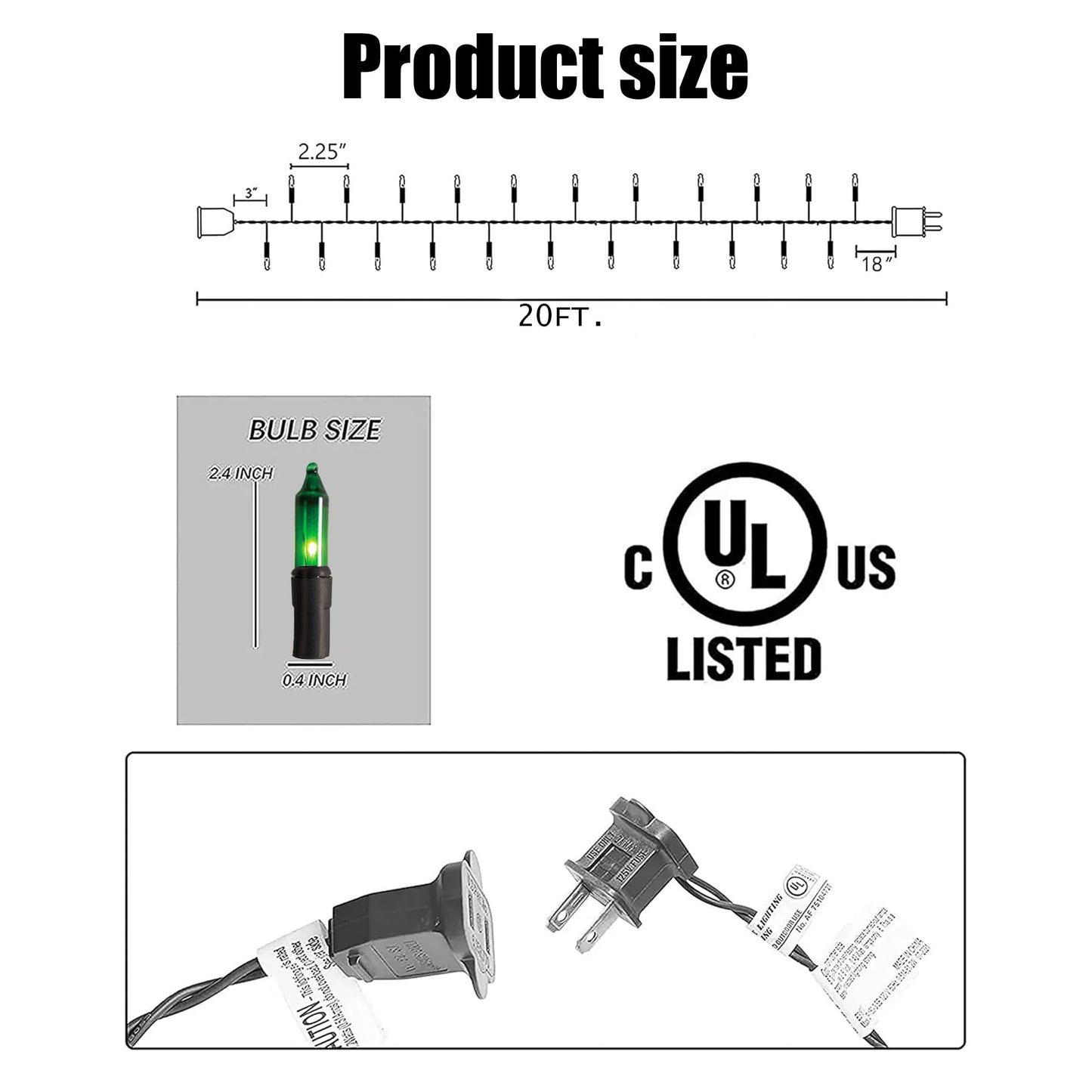 Purple Orange and Green Halloween Lights, 20FT 100 Count Incandescent Mini String Lights, Waterproof Halloween Decorations for Outdoor Indoor Patio Home Party Garden Yard Decor