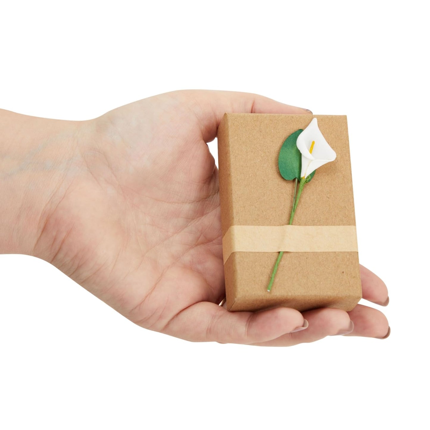 12-Pack Jewelry Gift Boxes with Lids - Lily Flower Small Cardboard Gift Box for Necklace Packaging Bulk (3.5x2.2x1.2 In)