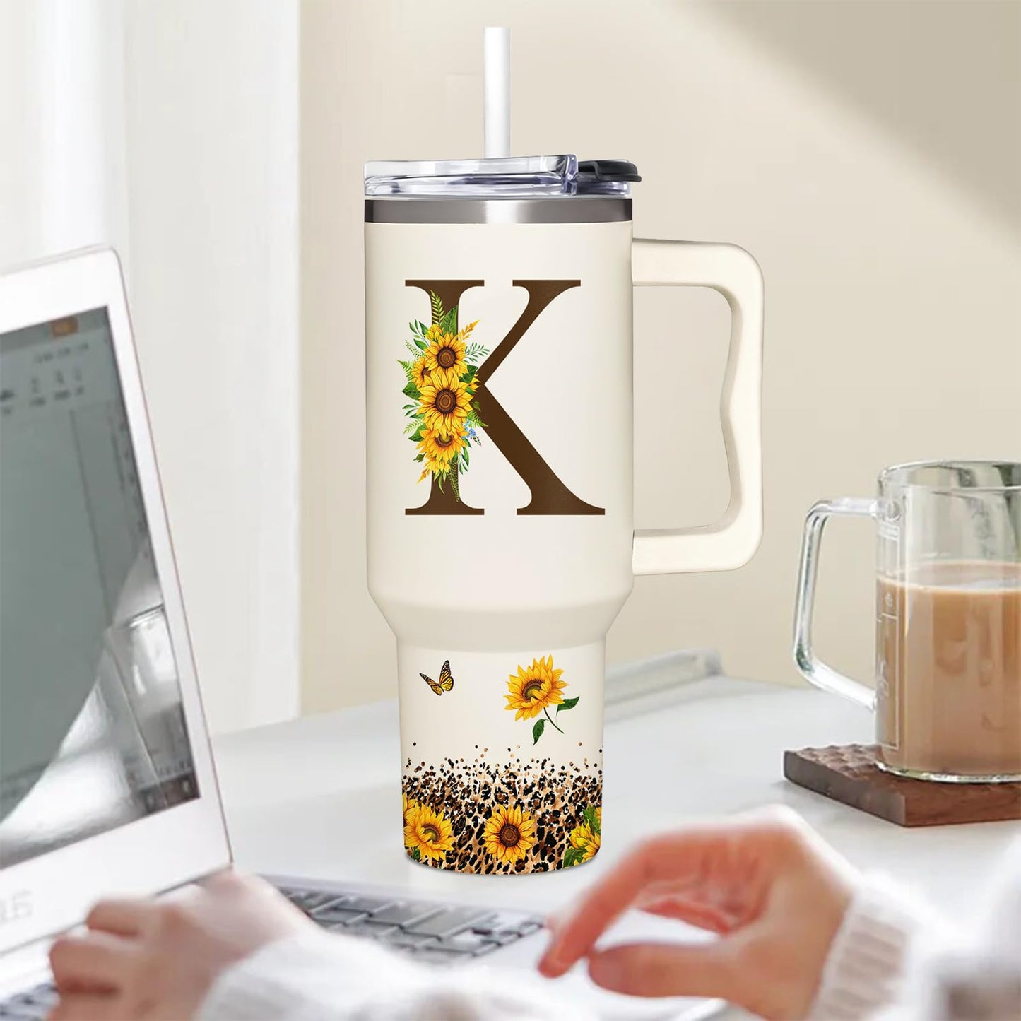 SUFAVN Mom Birthday Gifts - Sunflower Gifts For Women - Birthday Gifts For Mom - Mother's Day, Birthday Gift For Mother, Her, Sister, Wife, Daughter, Grandma - Monogrammed Tumbler 40oz