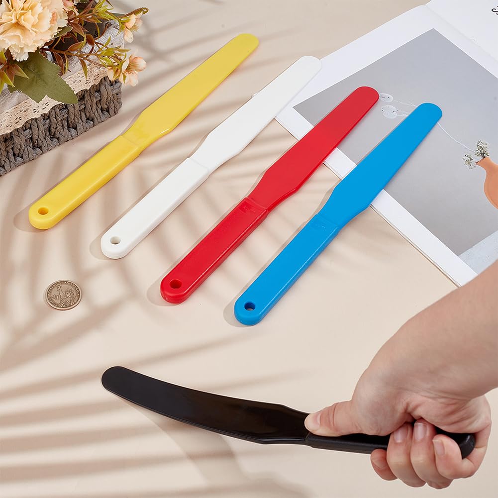 5PCS Screen Printing Spatula 1.2” Width Plastic Spatulas Ink Scoop Screen Printing Shovel Silk Screen Printing Shovel Goop Scoop Ink Spatula 5 Colors for Silk Printing