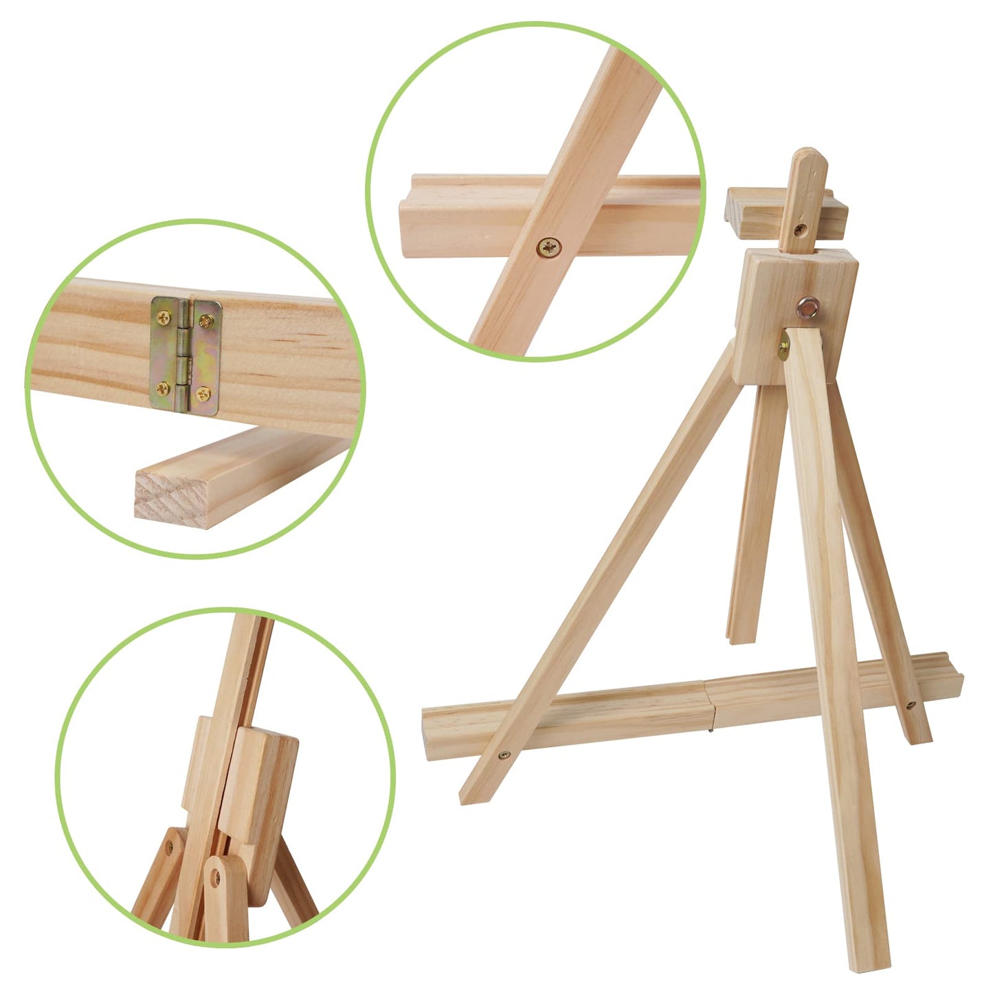 25'' Folding Wooden Tabletop Easel for Painting, Hold Canvas up to 23 Inches, Portable A-Frame Artist Desktop Painting Stand, Photo Picture Sign Holder