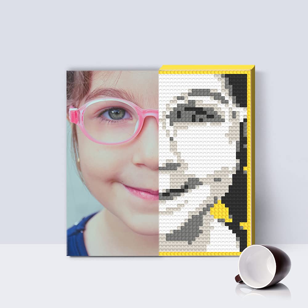 Personalized Mosaic Portrait Custom Building Kit Bricks Art Set Customized Your Own Photo Picture Unique Gift (Large/15.7"x15.7")