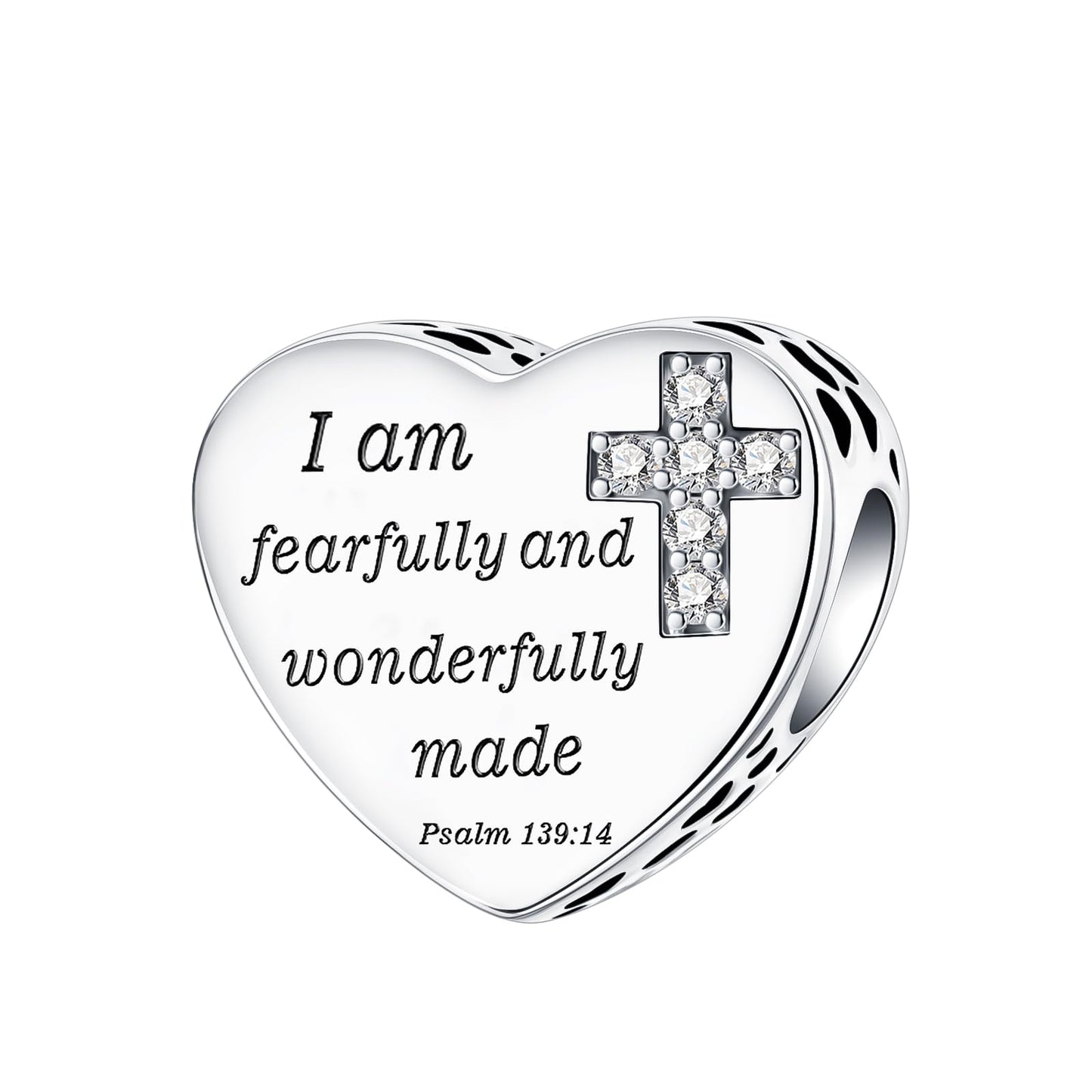 LUXILLA I am fearfully and wonderfully made Psalm 139:14 Charm fits Bracelets Necklace Pendant Bead Charms Jewelry Gift