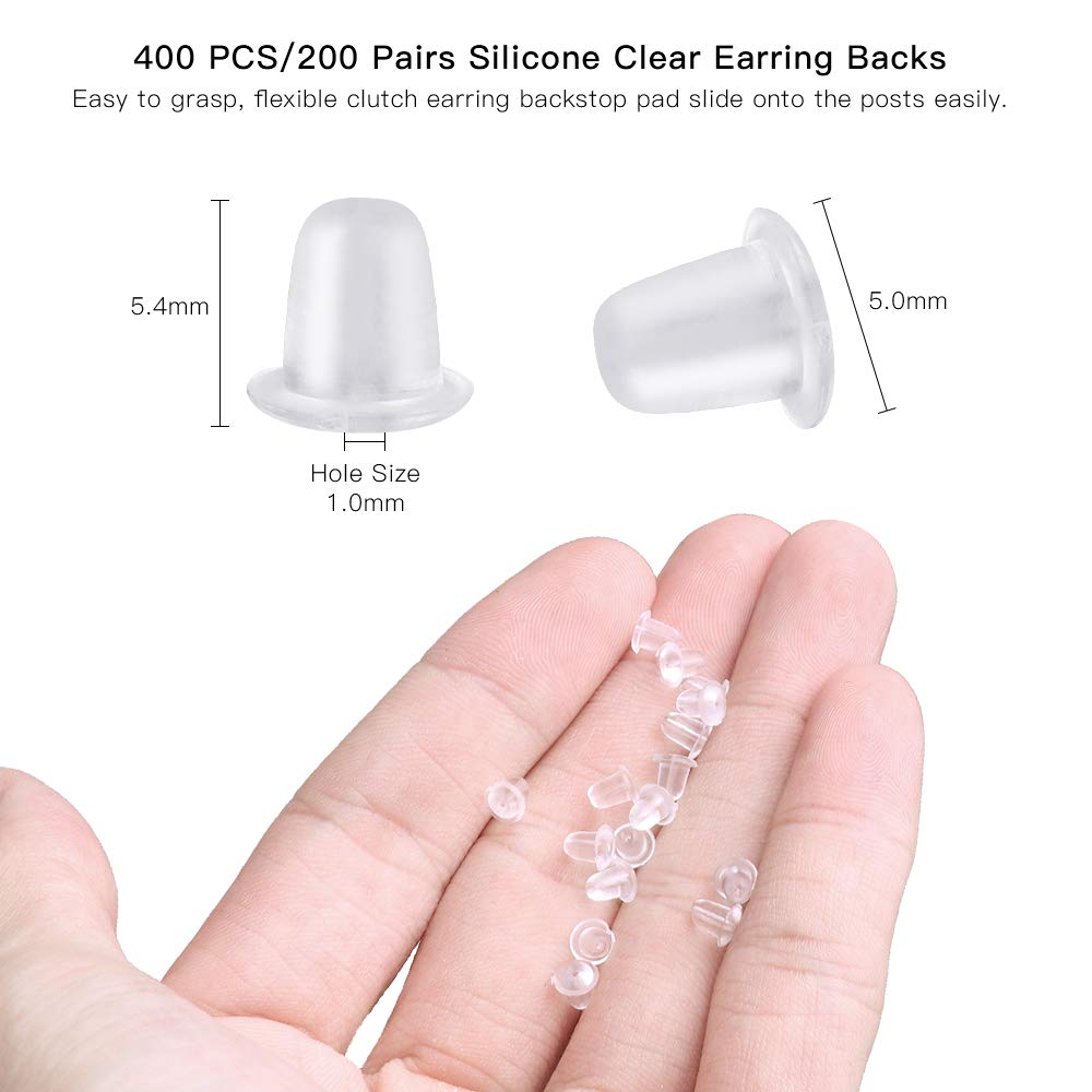925 Sterling Silver Earring Hooks 200 PCS, Gold Earring Hooks for Jewelry Making, Hypoallergenic Fish Hook Earrings Making Kit, DIY Earring, with 200PCS Earring Backs and 200PCS Jump Rings
