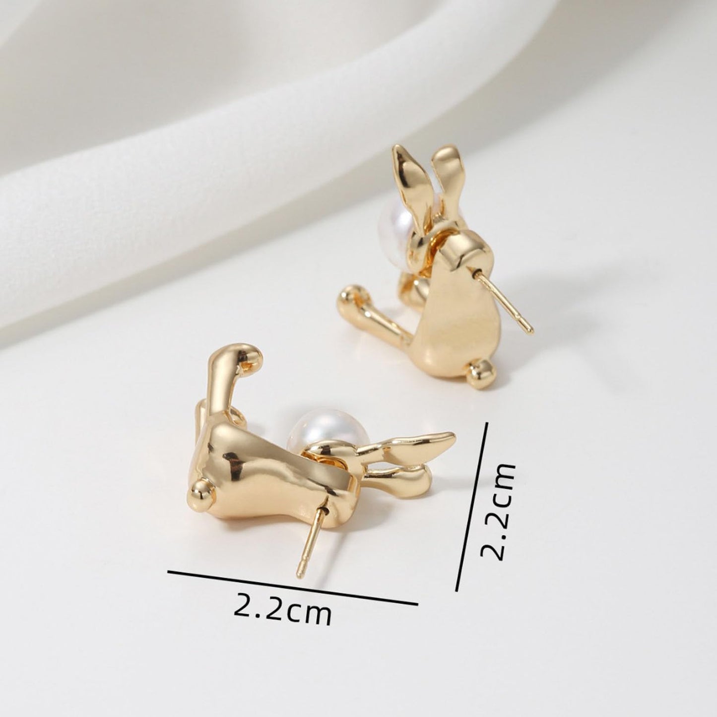 Easter Bunny Earrings for Women Cute Pearl Rabbit Ear Jacket Earrings for Women Party Jewelry (Rabbit Jacket earrings)