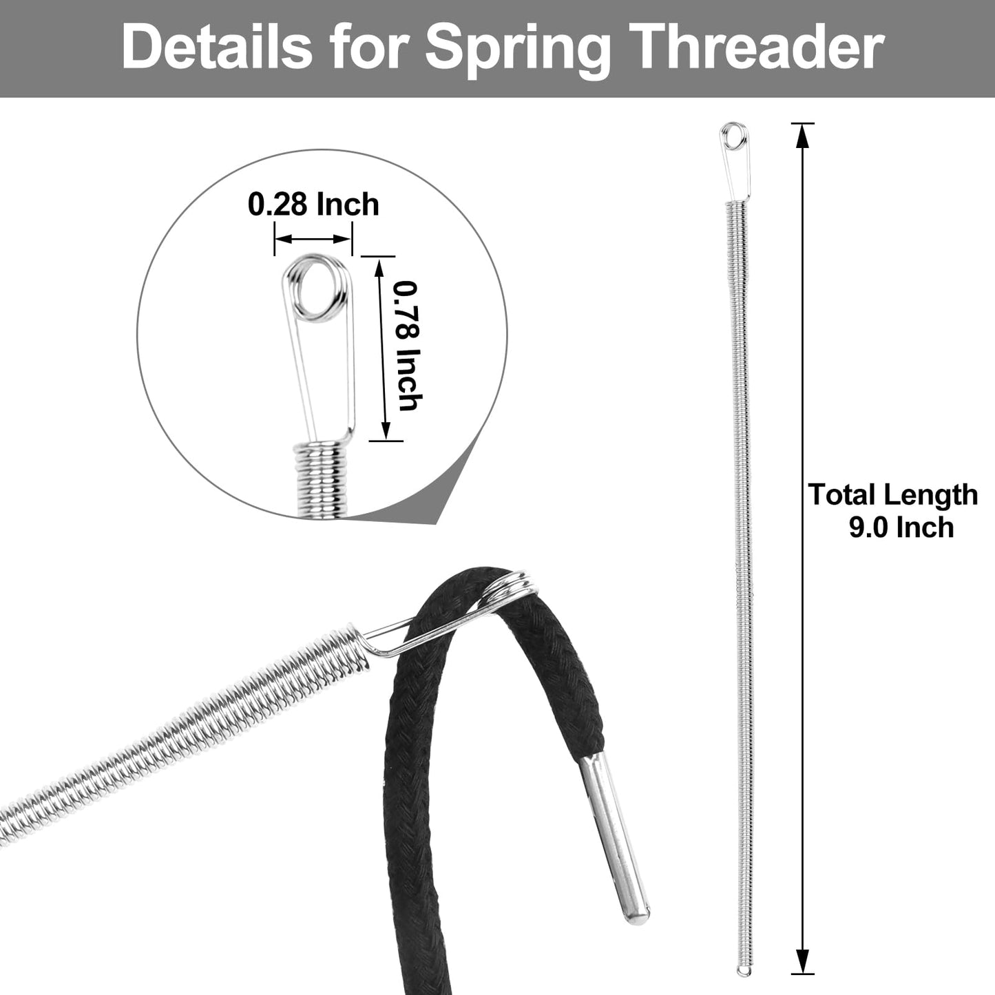 Tudniky 16 PCS Drawstring Threader, Loop Turner Sewing Tool with Flexible Hoodie String Threader and Cord Locks, Easy Drawstring Threader Bodkin Sewing Tool for Shorts Pants Jackets Coats Hoodies