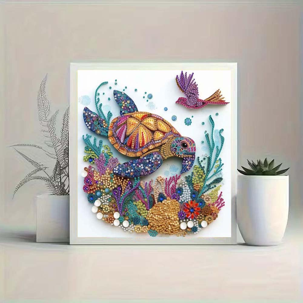 ZQEATRY Sea Turtle Diamond Painting Kits for Adults,5D Special Shape Diamond Art Kits for Adults Beginners,DIY Crystal Rhinestones Diamond Dots with Gem Art Kits,Home Wall Decor 12 X 12 inch