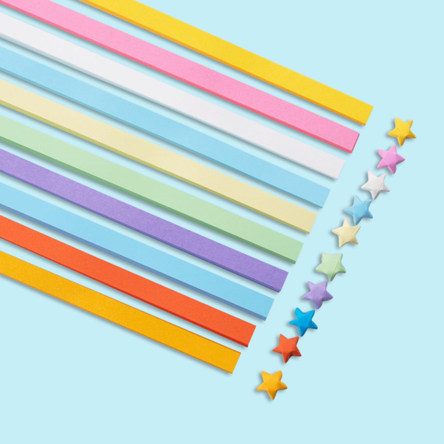 Origami Paper Stars, Colorful Handcraft Origami Lucky Star Paper DIY Paper Arts Creativity Hand Art Crafts (10-color mix (1350) sheets)