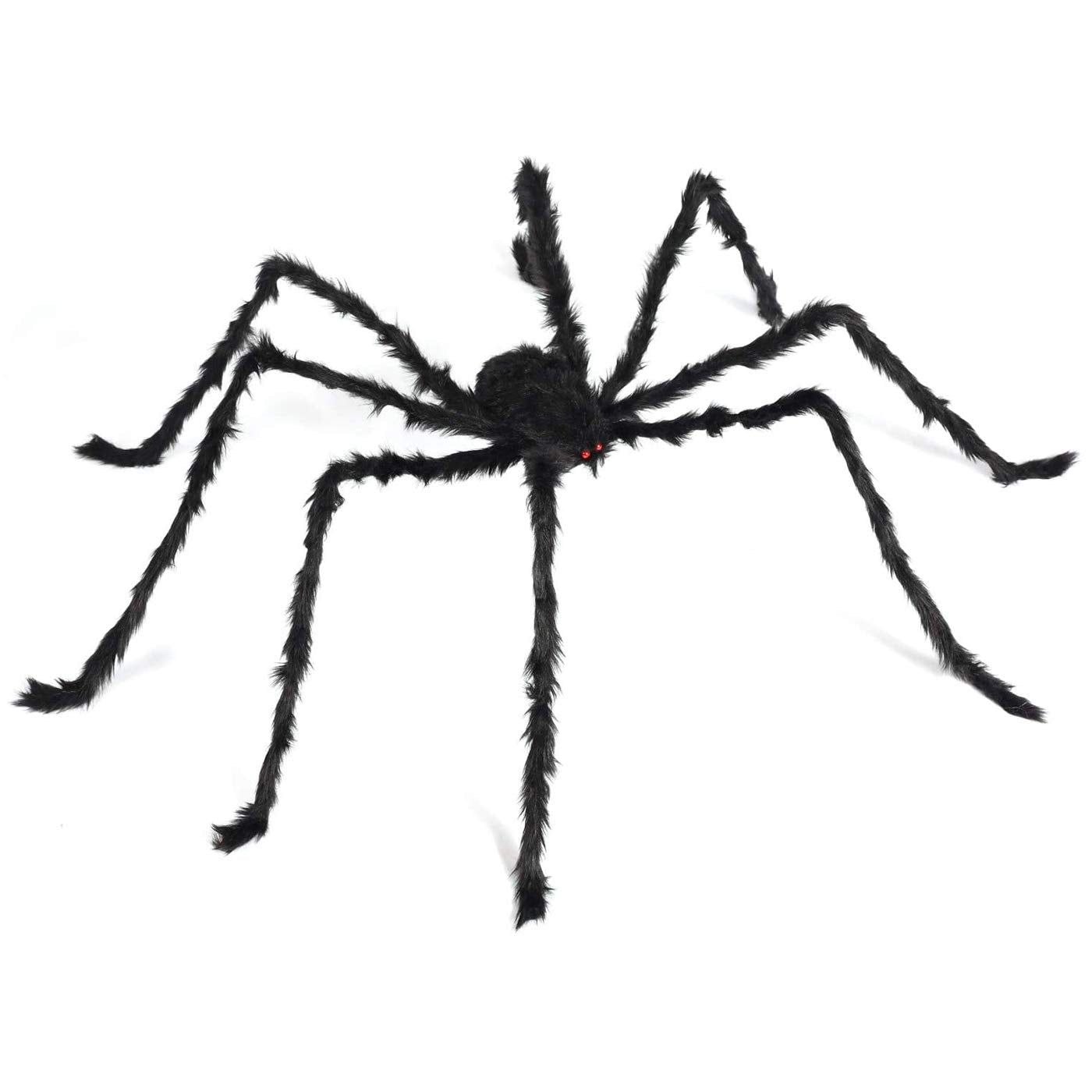 Sizonjoy 6.6 Ft Halloween Decorations Giant Spider,Scary Hairy Large Spider Props for Halloween Outdoor Yard Decorations,Party Decor, Black