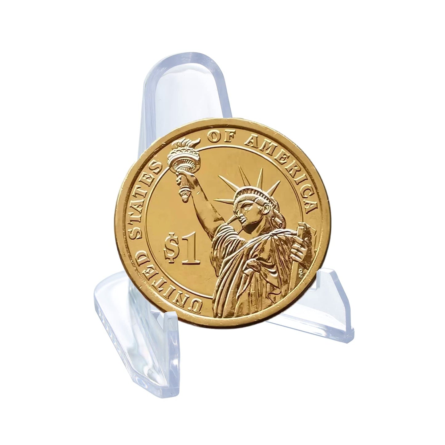 25 Packs(1.4 Inch) Acrylic Easel Stands Display Stands/Plate Stands Coin Display Easel Holder for Air-Tite Coins Pocket Watches Capsules Challenge Medals Casino Chips , Photo Display,Baseball Sports