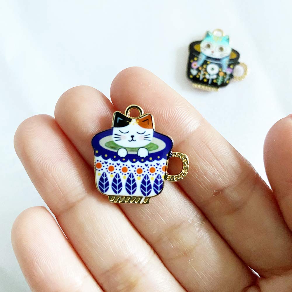 2 Pieces Needle Minder Cartoon Cup Cat Cute Needle Holders Magnet for Modern Cross Stitch Embroidery Accessories