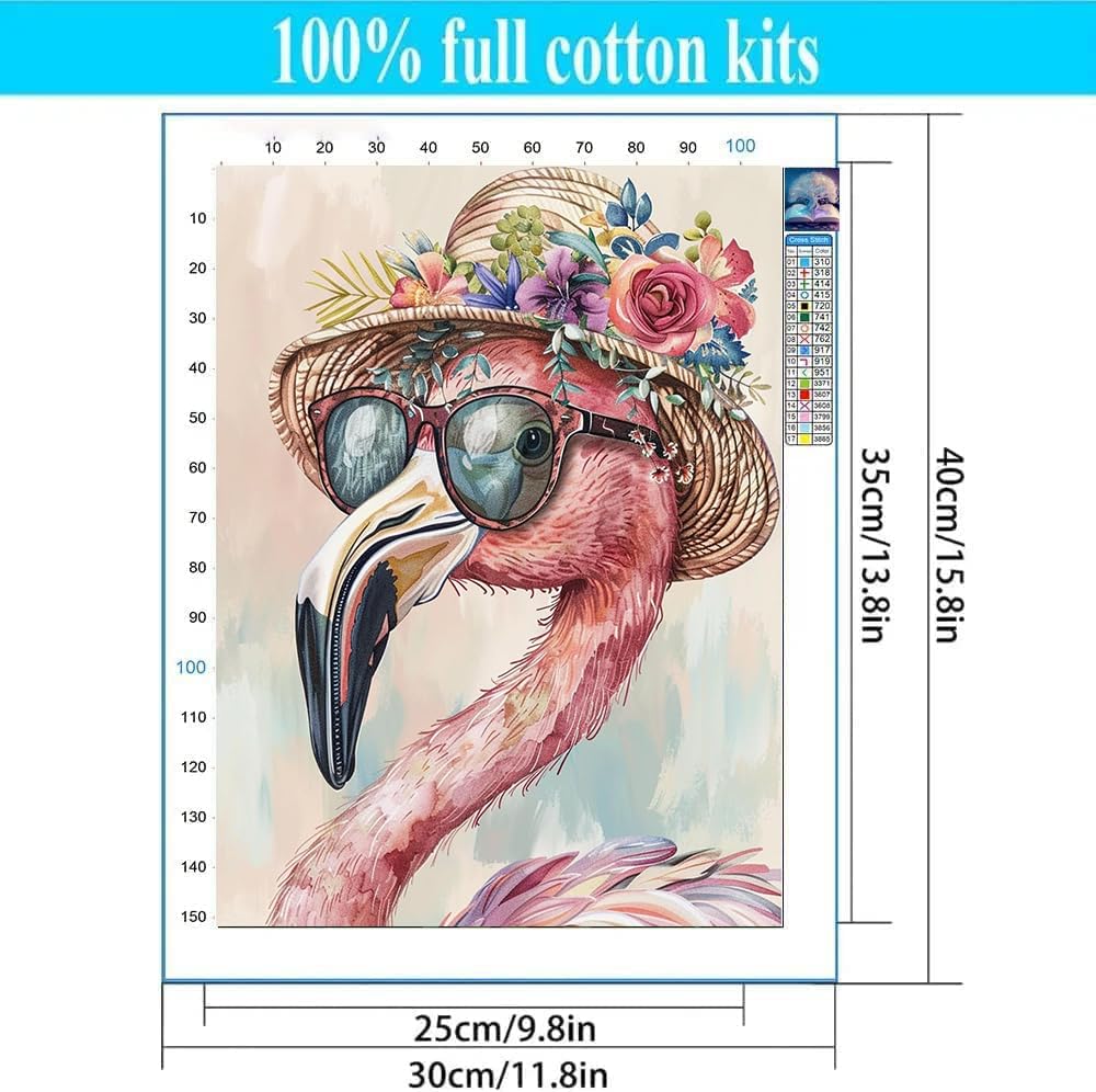 Stamped Cross Stitch Kits - Animal Embroidery Kits for Beginners Adults,11 CT Patterns Dimensions Counted Cross Stitch Kits Arts Craft Kits 12x16inch
