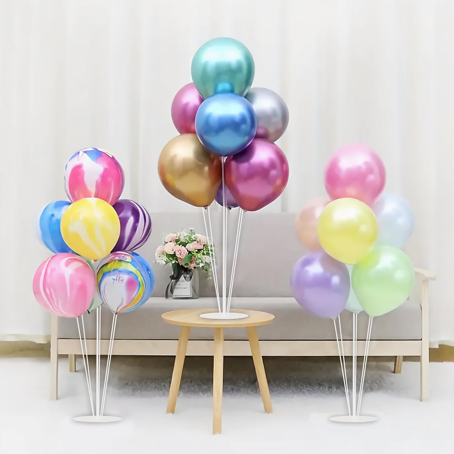 Balloon Stand 8 Set Balloon Sticks with Base Balloon Stands, Balloon Arch Stand for Birthday Decorations, Balloon Arch Kit for Table Balloon Holders for Party Decorations New Year Halloween Wedding