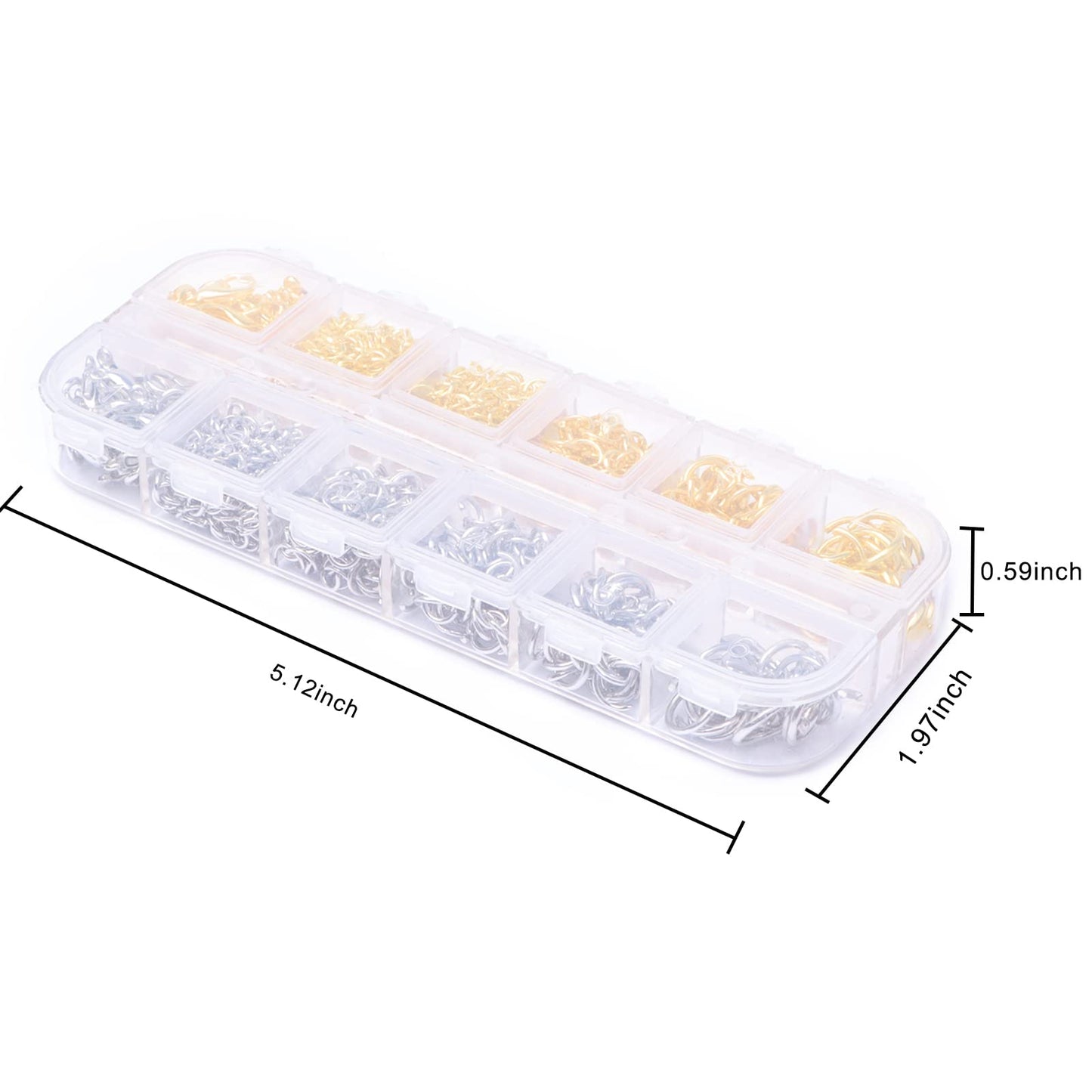 Jump Rings for Jewelry Making Kit, 1200 pcs Open Jump Rings Jewelry Repair Kit for Necklace Bracelet, Lobster Clasps and Closures Repair Supplies Kit with Pliers Tweezers (Gold/Silver)