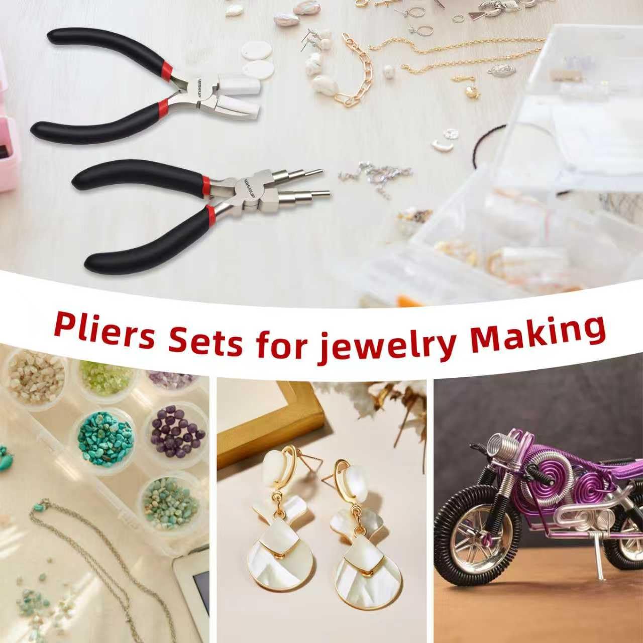 Jewelry Pliers Set - 6 in 1 Bail Making Plier, Making Nylon Plier for Jewelry DIY Craft，Repair & Wire Wrapping，jewelry making tools