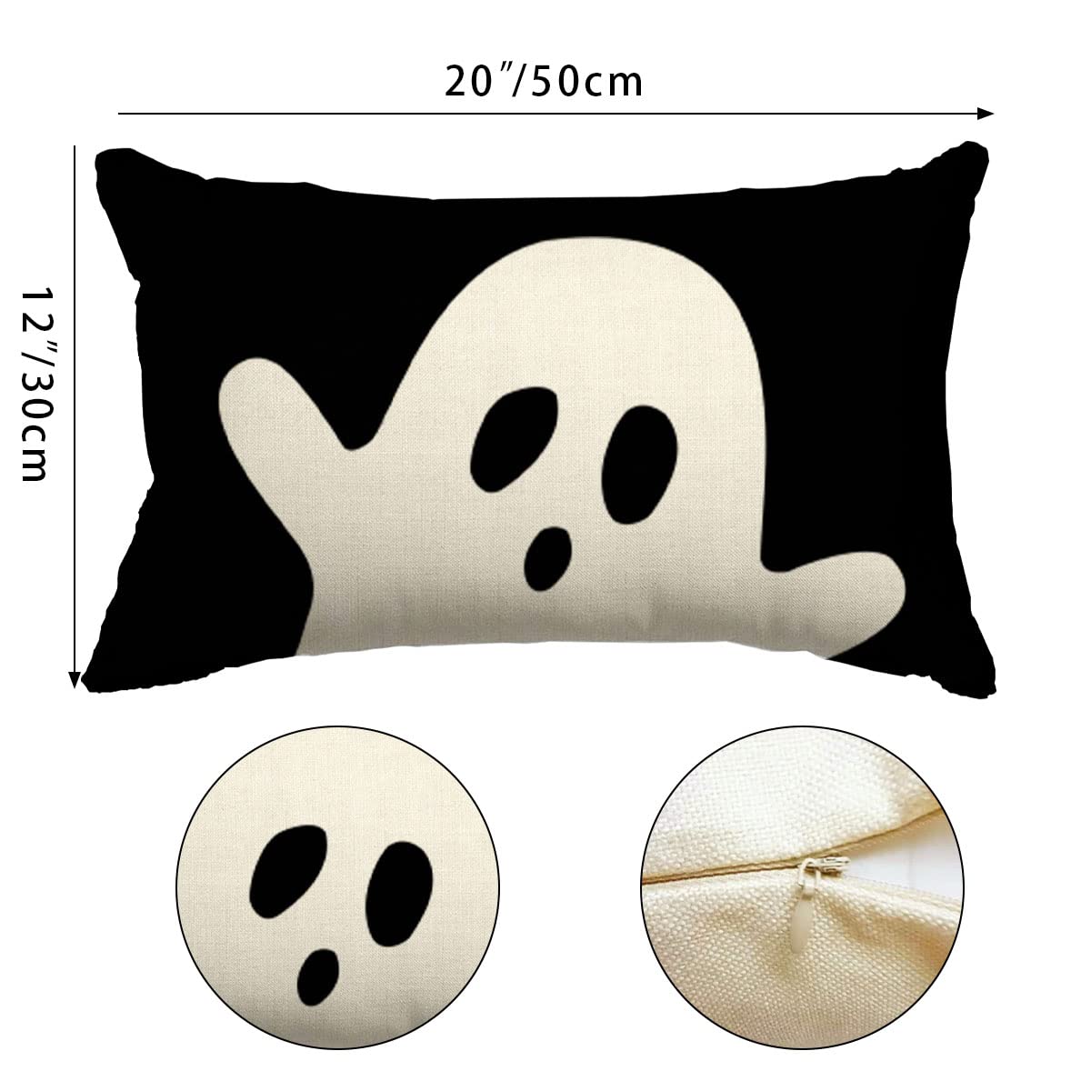 JXZYGMD Halloween Pillow Cover 12x20 Ghost Halloween Lumbar Pillow Covers Decorations Outdoor Halloween Pillows Decorative for Halloween Home Decor for Sofa