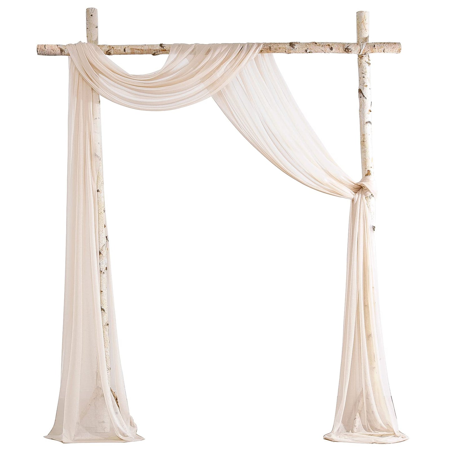Wedding Arch Draping Fabric 2 Panels 20Ft Nude Chiffon Fabric Drapes Arbor Drapery Wedding Ceremony Reception Swag Decorations