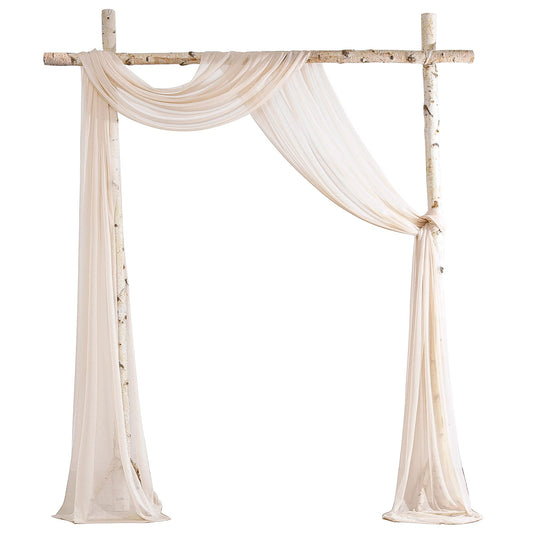 Wedding Arch Draping Fabric 2 Panels 20Ft Nude Chiffon Fabric Drapes Arbor Drapery Wedding Ceremony Reception Swag Decorations