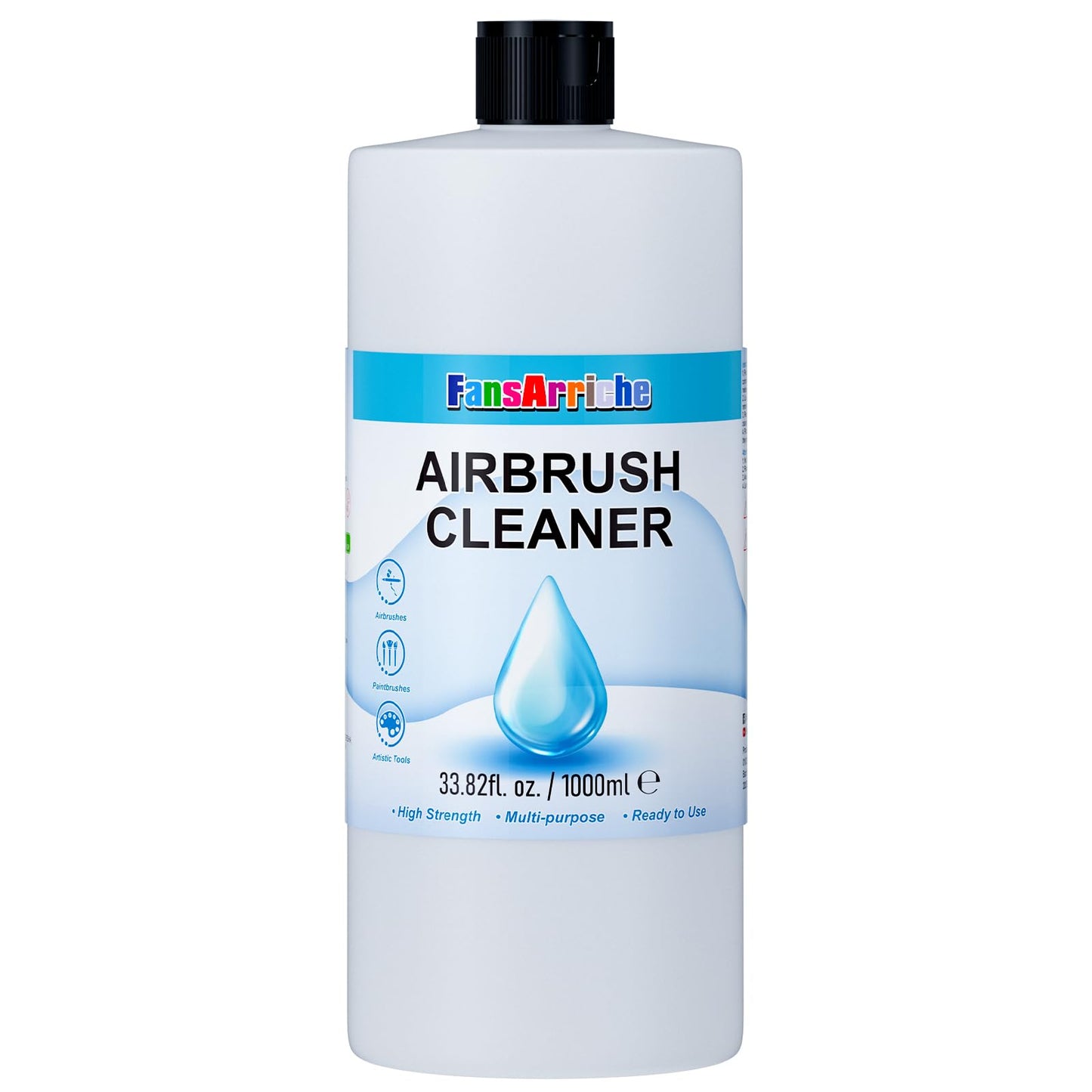 Airbrush Cleaner, 33.82 Oz Air Brush Cleaning Solution for Water-Based Acrylic Color Paints, Quickly Clean Clogged Airbrushes, Paint Brushes, Art Tools