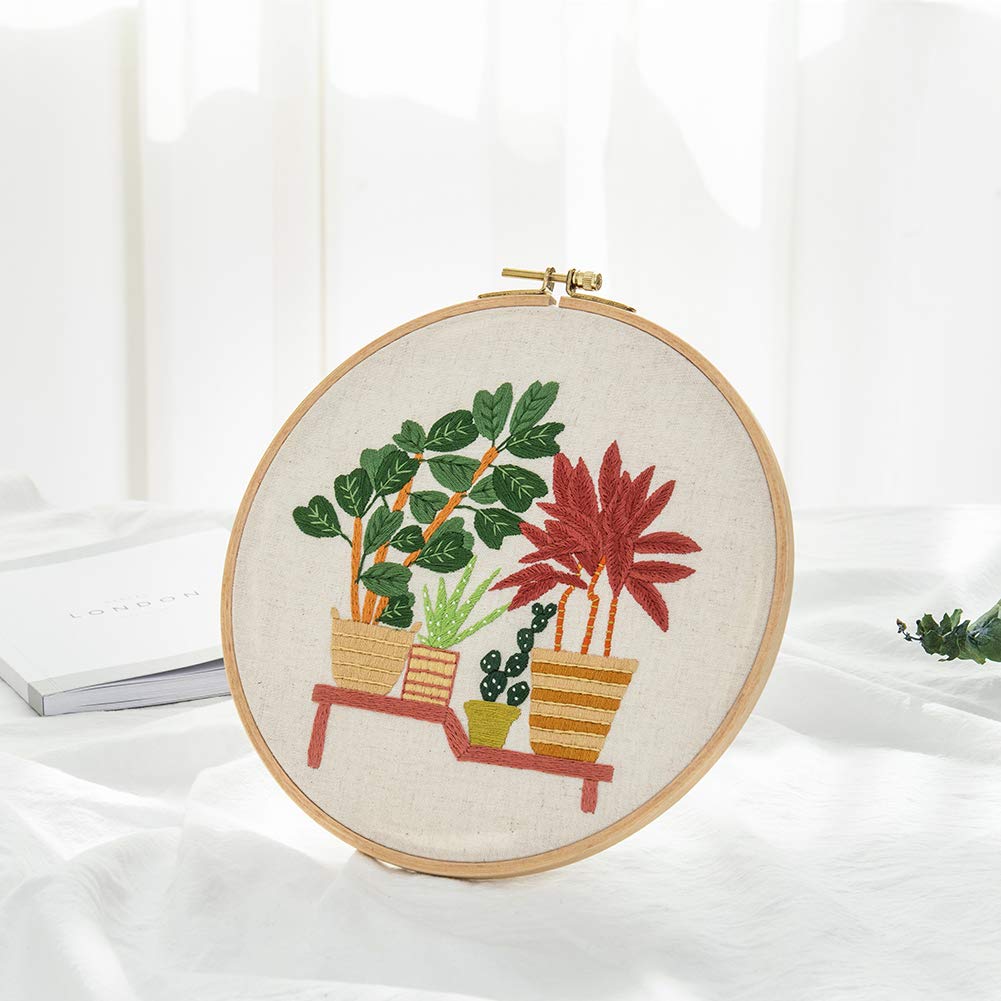 2 Pack 5 Inch Embroidery Hoop, Guofa 13CM Beech Wood Cross Stitch Hoops, Hanging Embroidery Frame Hoop for Decoration