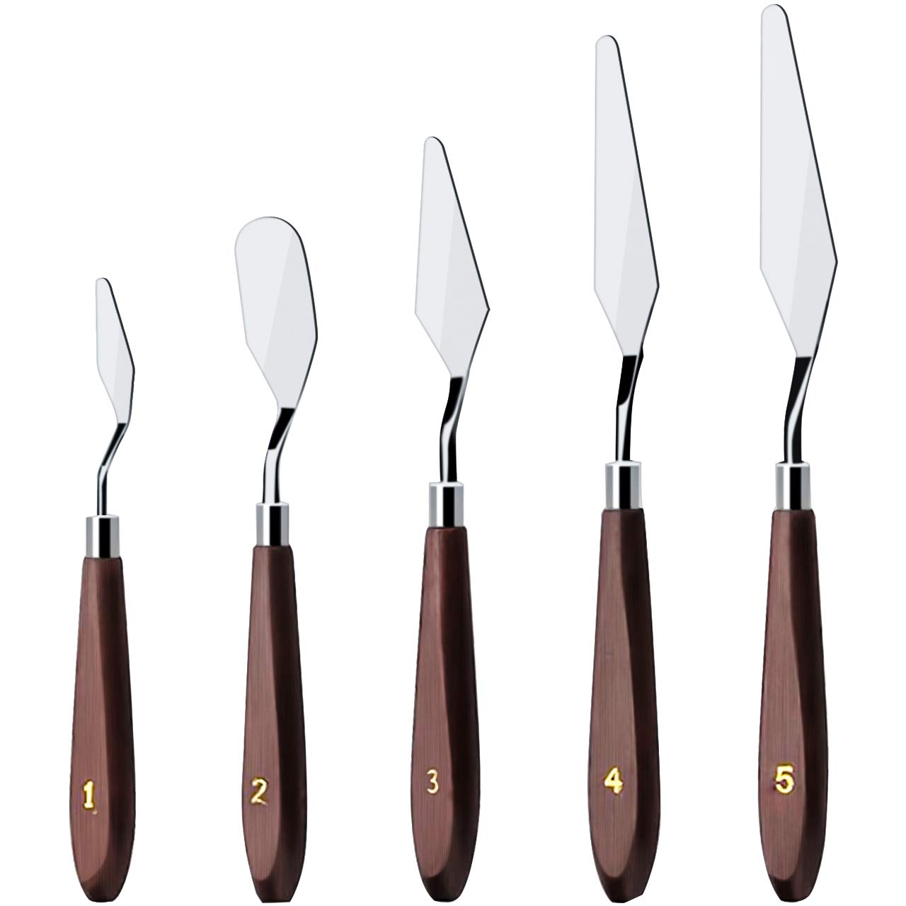 Cake Cream Spatula 5 Pieces/Set Stainless Steel Frosting Baking Pastry Tool Mixing Set Cake Icing Oil Painting Decorating Cream Toner Tool