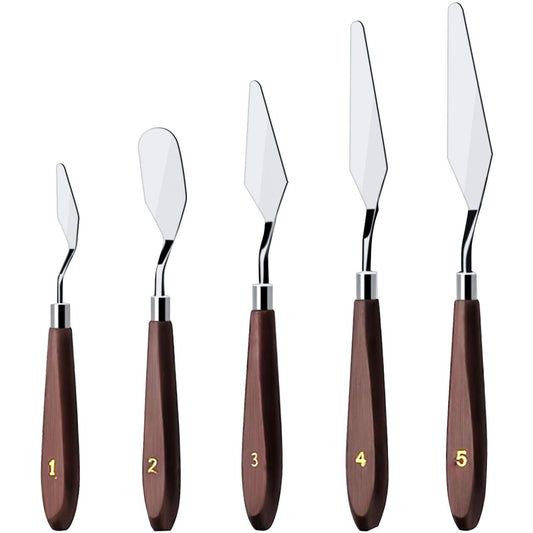 Cake Cream Spatula 5 Pieces/Set Stainless Steel Frosting Baking Pastry Tool Mixing Set Cake Icing Oil Painting Decorating Cream Toner Tool