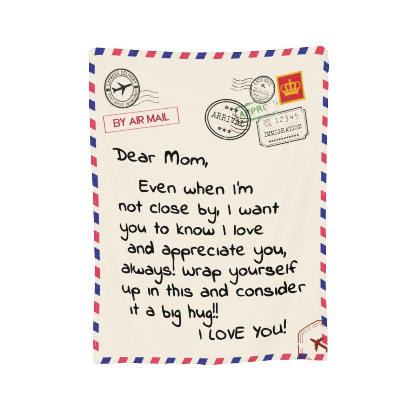 Throw Blankets Anniversary Birthday Gift for Mom from Daughter Son, Dear Mom Blanket for Mother's Day, Super Soft Flannel Throw Blankets for Christmas Valentines Day for Bed Couch(50x60)