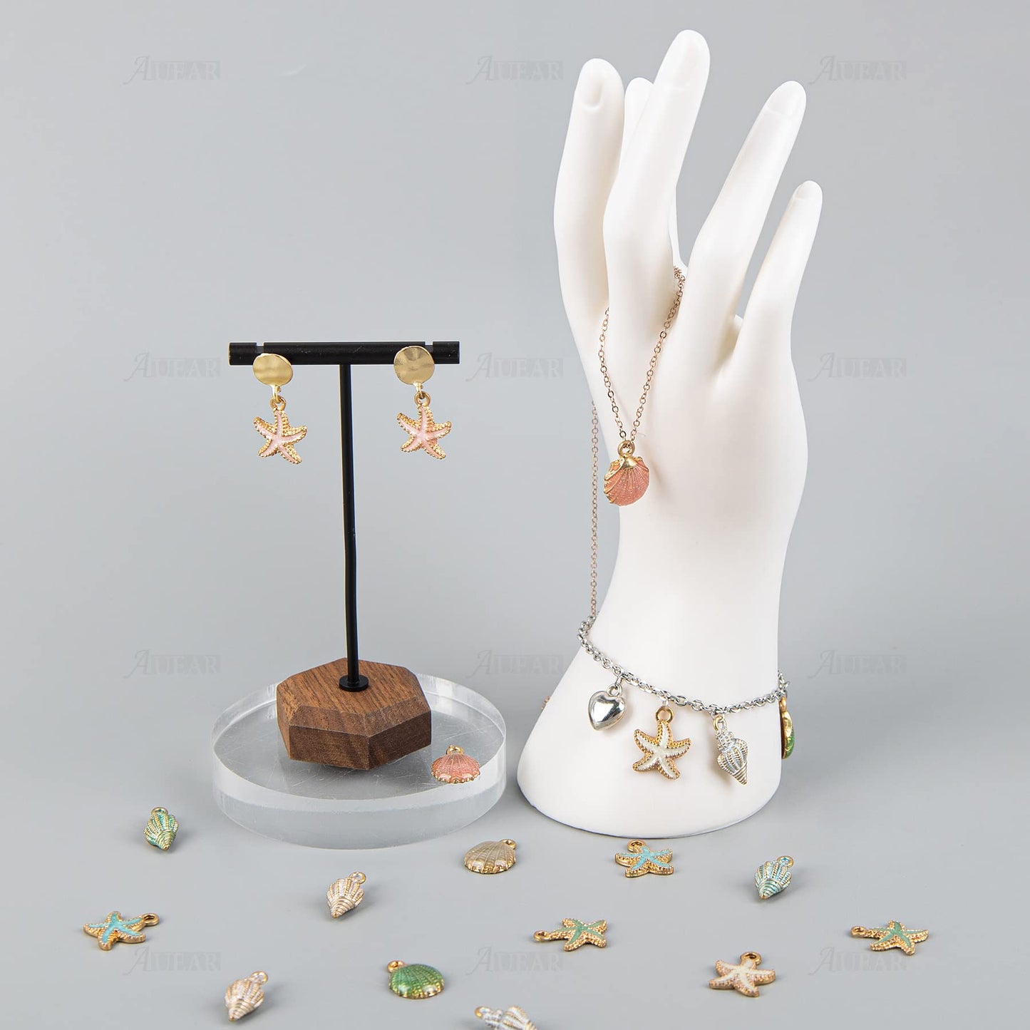 60 Pack Ocean Starfish Conch Seashell Enamel Charms Pendants for DIY Jewelry Making (Ocean Style 1)