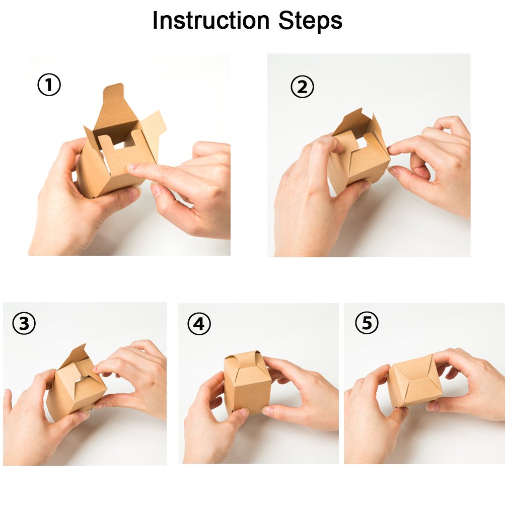 AWELL Burgundy Favor Box Bulk 2.5x2x2.5 inches with Heart Bow Party Favor Box,Burgundy,Pack of 50