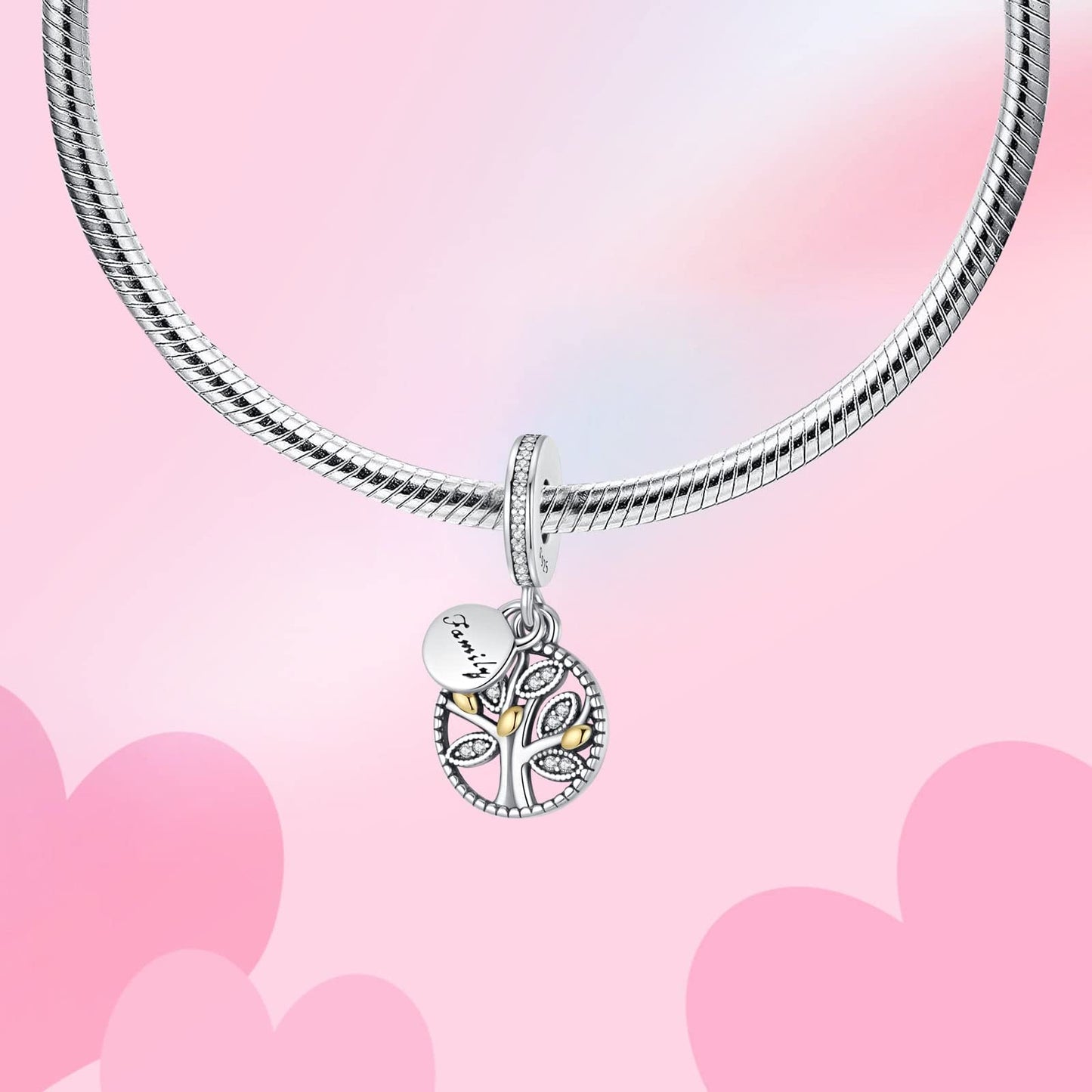 Alstade Family Tree Dangle Charm 925 Sterling Silver Charms fits Bracelets and Necklace Pendant Bead Charms Jewelry Present for Women Family Friends
