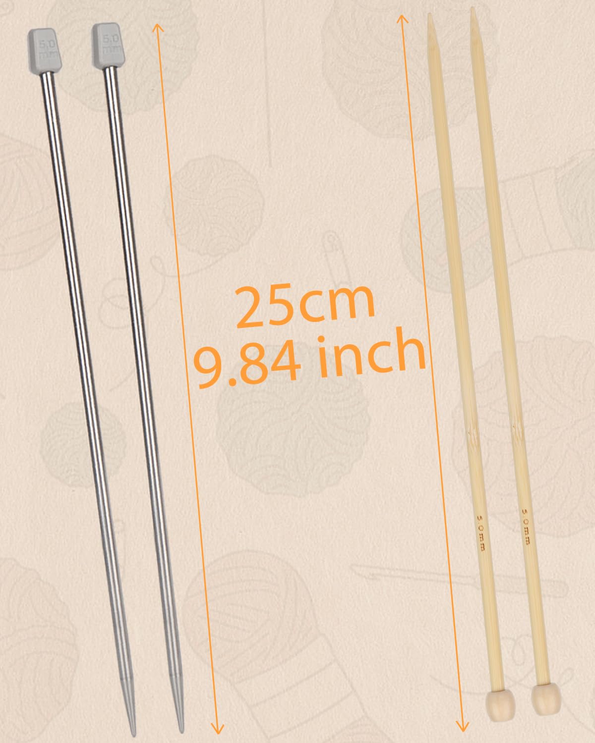 Knitting Kit for Beginners, Complete Beginner Knitting Kit Easy Knitting Set Including Knitting Needles Set Cotton Yarn, Learn to Knit Dishcloth with Step-by-Step Instructions, Colorful