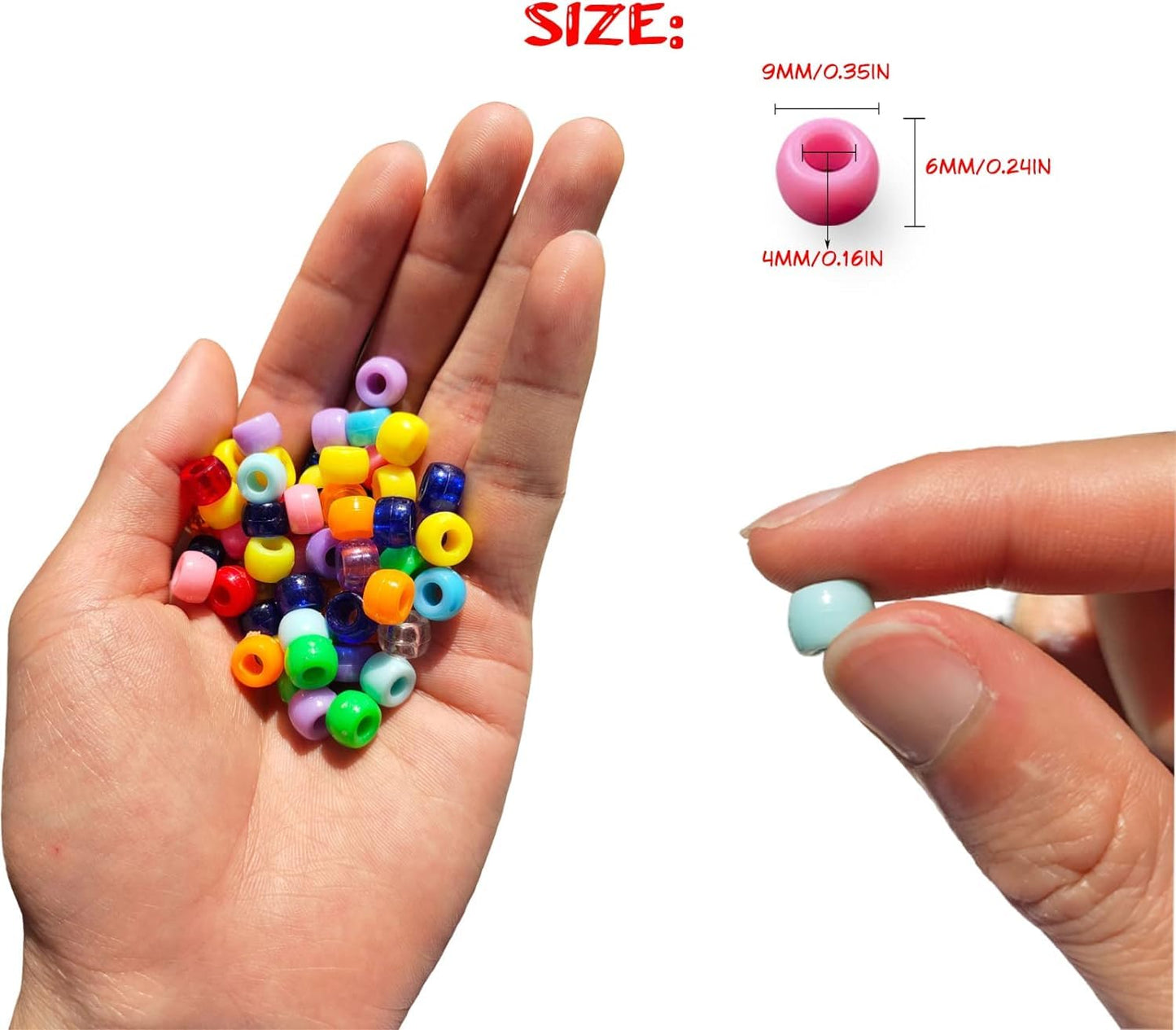 Pony Beads Bulk,Kandi Beads for Necklace Jewelry Making Hair Braiding,Bracelets Making Kits,Hair Bead,Bracelet Plastic Bead for Crafts Braids Girls(48 Color,2200PCS)