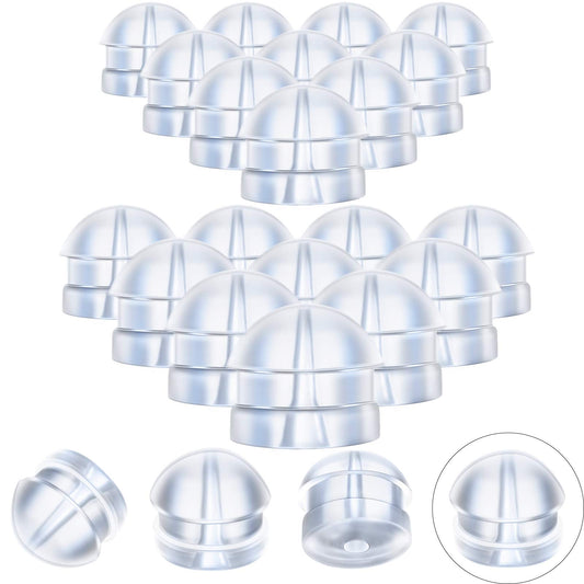 100 Pieces Clear Earring Backs Hamburger Shaped Safety Backs Secure Locking Silicone Earring Backs Stopper for Jewelry Accessories Supplies, 2 Sizes