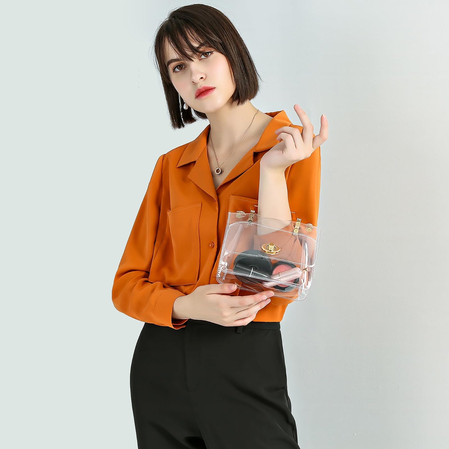 MOETYANG Clear Purse Stadium Approved for Women, Small Clear Crossbody Bag Fashion, Cute See Through Clutch Mini Shoulder Bag