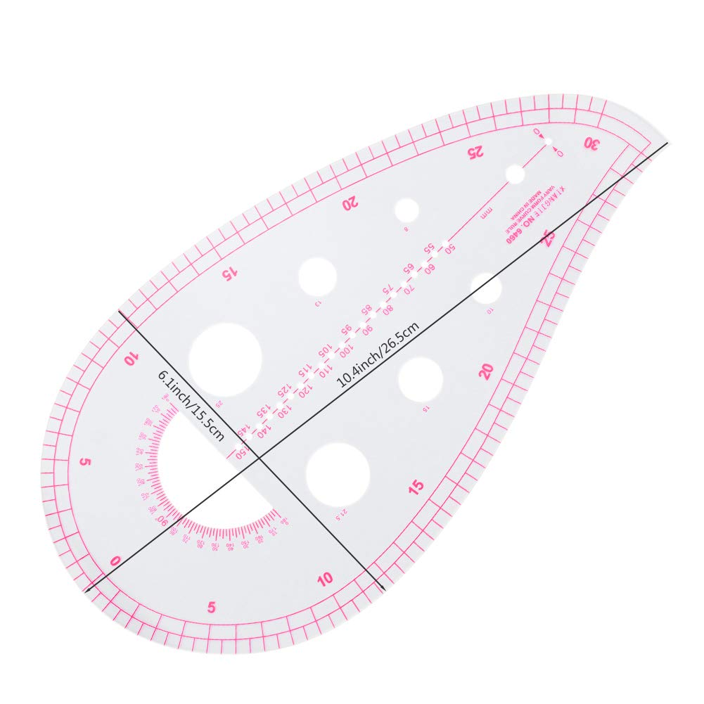 NEWMAY 6 Stlye Sew French Curve Ruler Metric Shaped Plastic Sewing Tools Measure Ruler for Sewing Pattern Making Design DIY Dress Clothing, Bendable Drawing Template Perfect for Designers and Tailors