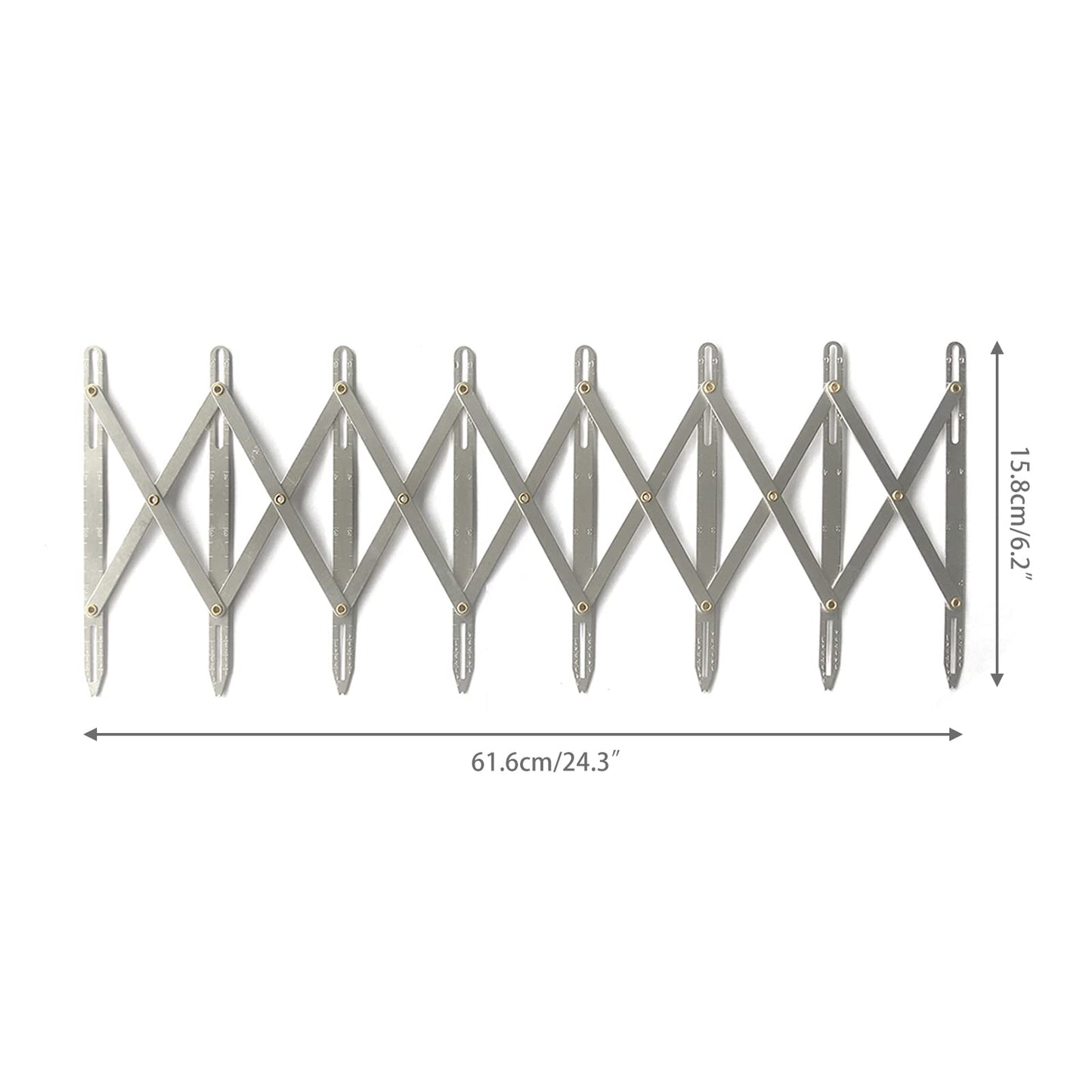 Expanding Sewing Gauge, Equal Space Divider Sewing Aluminum Sewing Gauge Button Guide Tool for Quilting Craft Pleat Button Spacer Tool Sewing